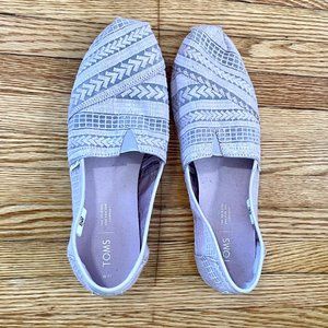 TOMS Lilac Lace Slip-On Flats